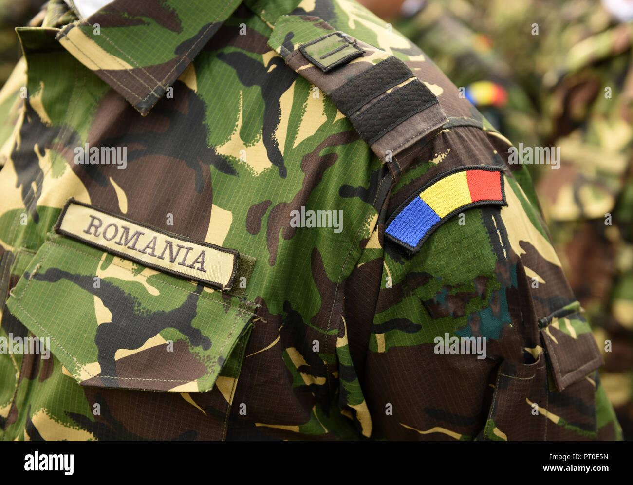 Rumänien Uniform. Rumänische Armee Uniform. Rumänische Truppen Stockfoto