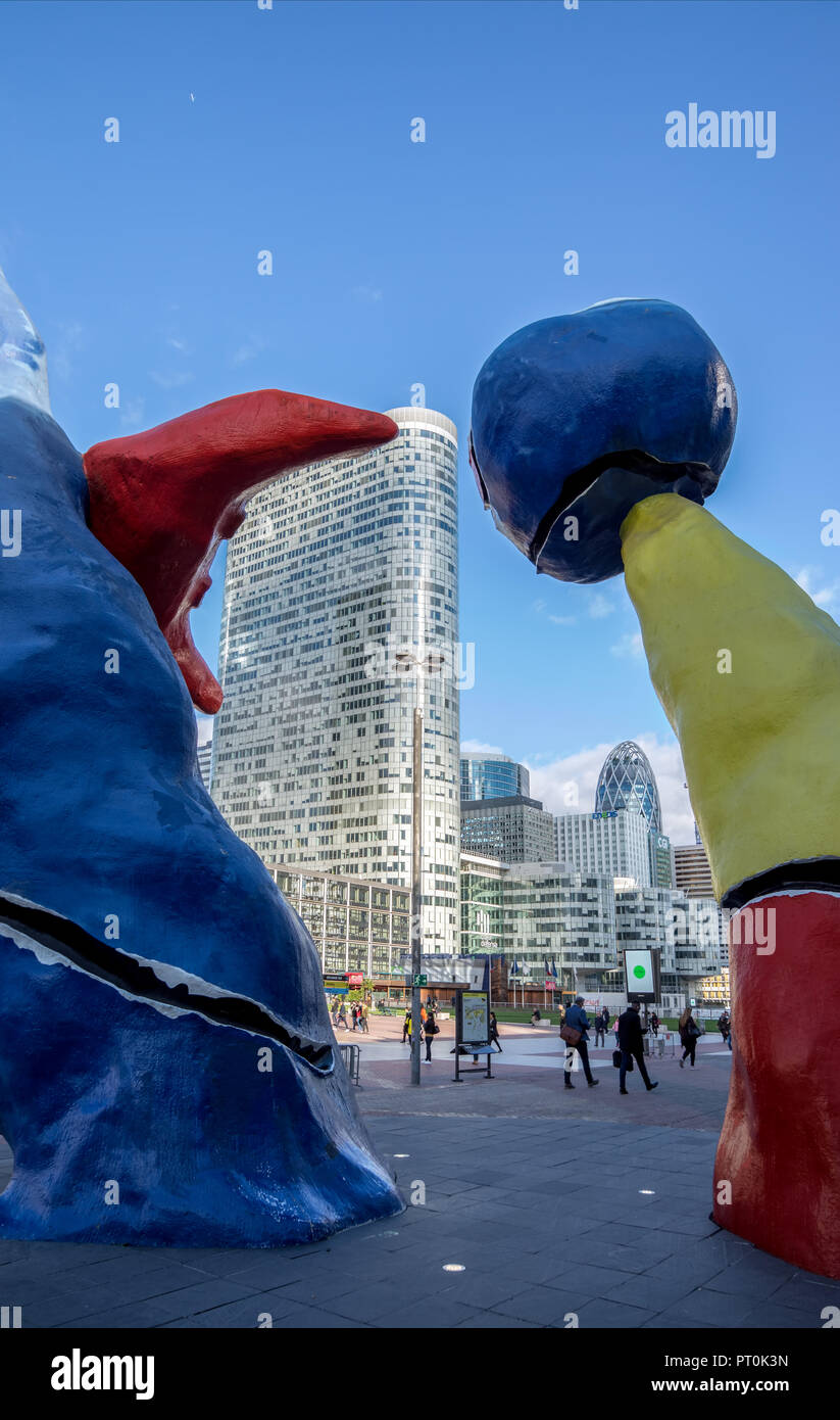 Stadtbild La Defense Paris, Frankreich Stockfoto