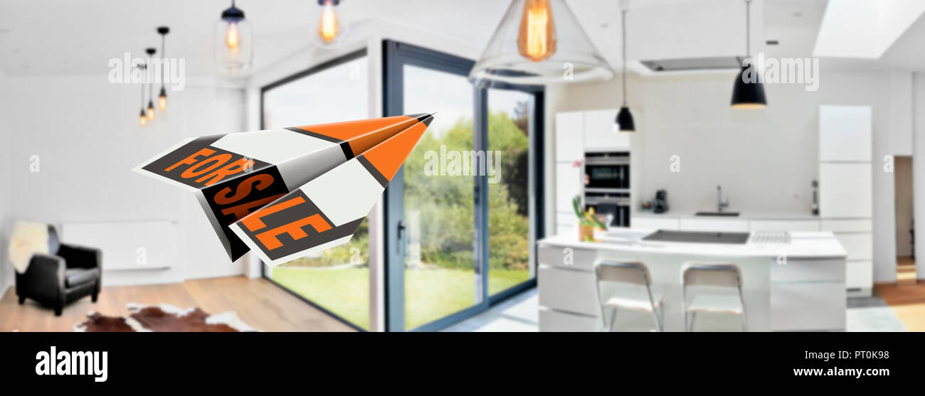 Flying Paper Plane Mit Den Worten Fur Den Verkauf In Einer