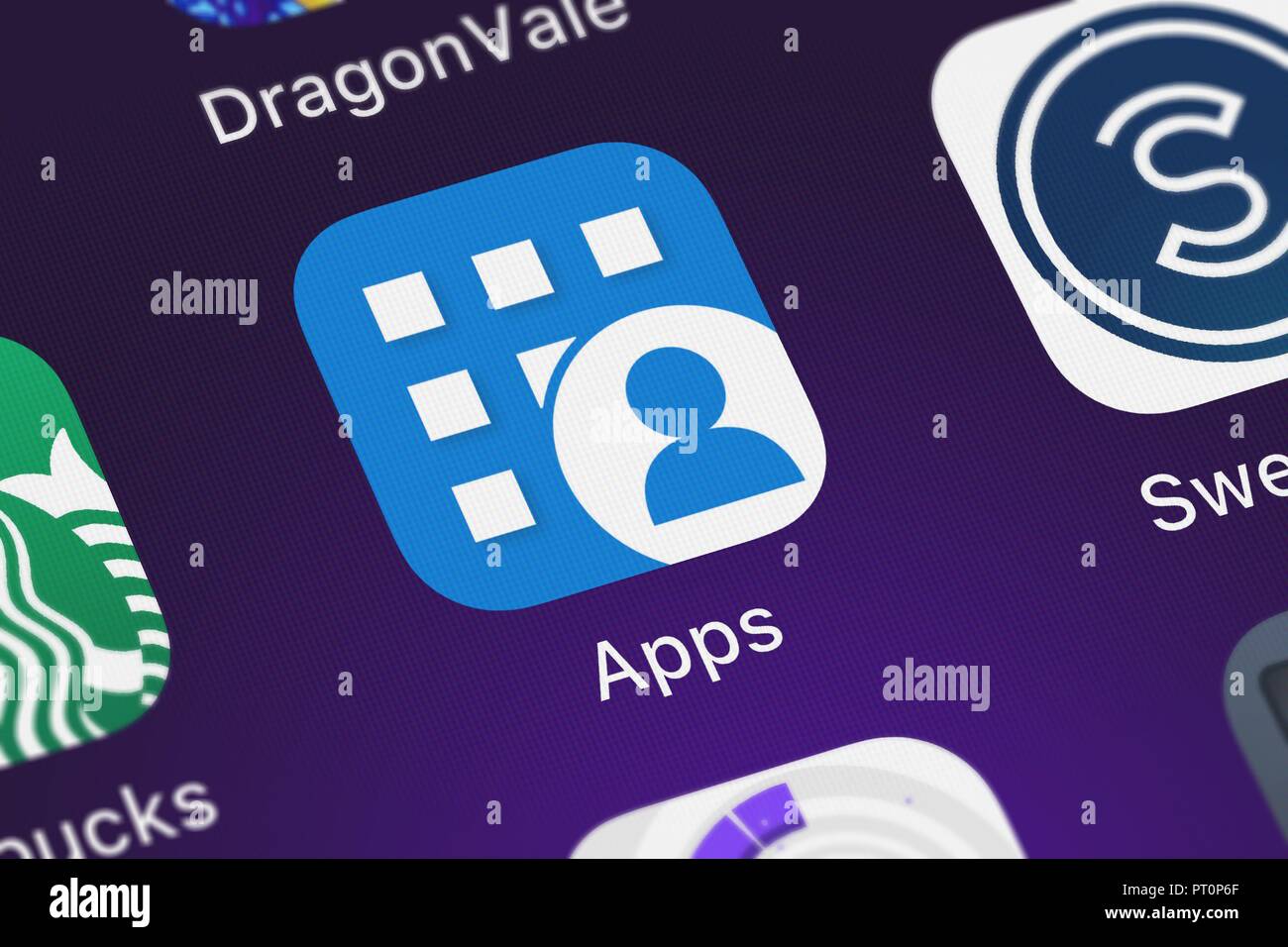 London, Großbritannien - 05 Oktober, 2018: Die meine Apps - Azure Active Directory mobile App, die von der Microsoft Corporation auf einem iPhone Bildschirm. Stockfoto