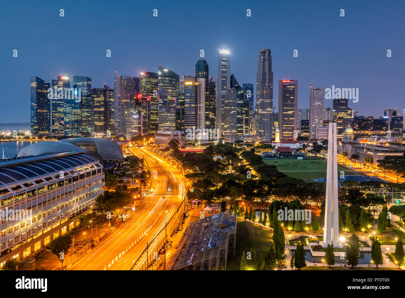 Bankenviertel Skyline, Singapur Stockfoto