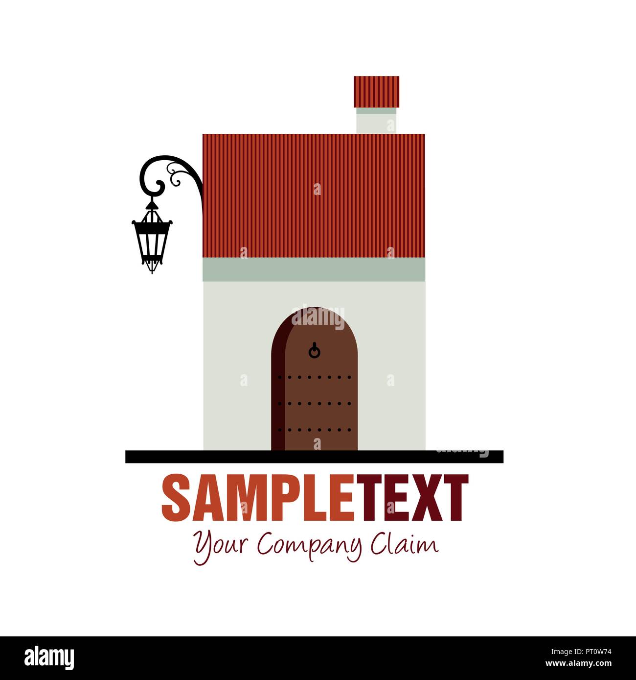 Haus im mediterranen Stil auf weißem Hintergrund. Ideal für Immobilien Stock Vektor