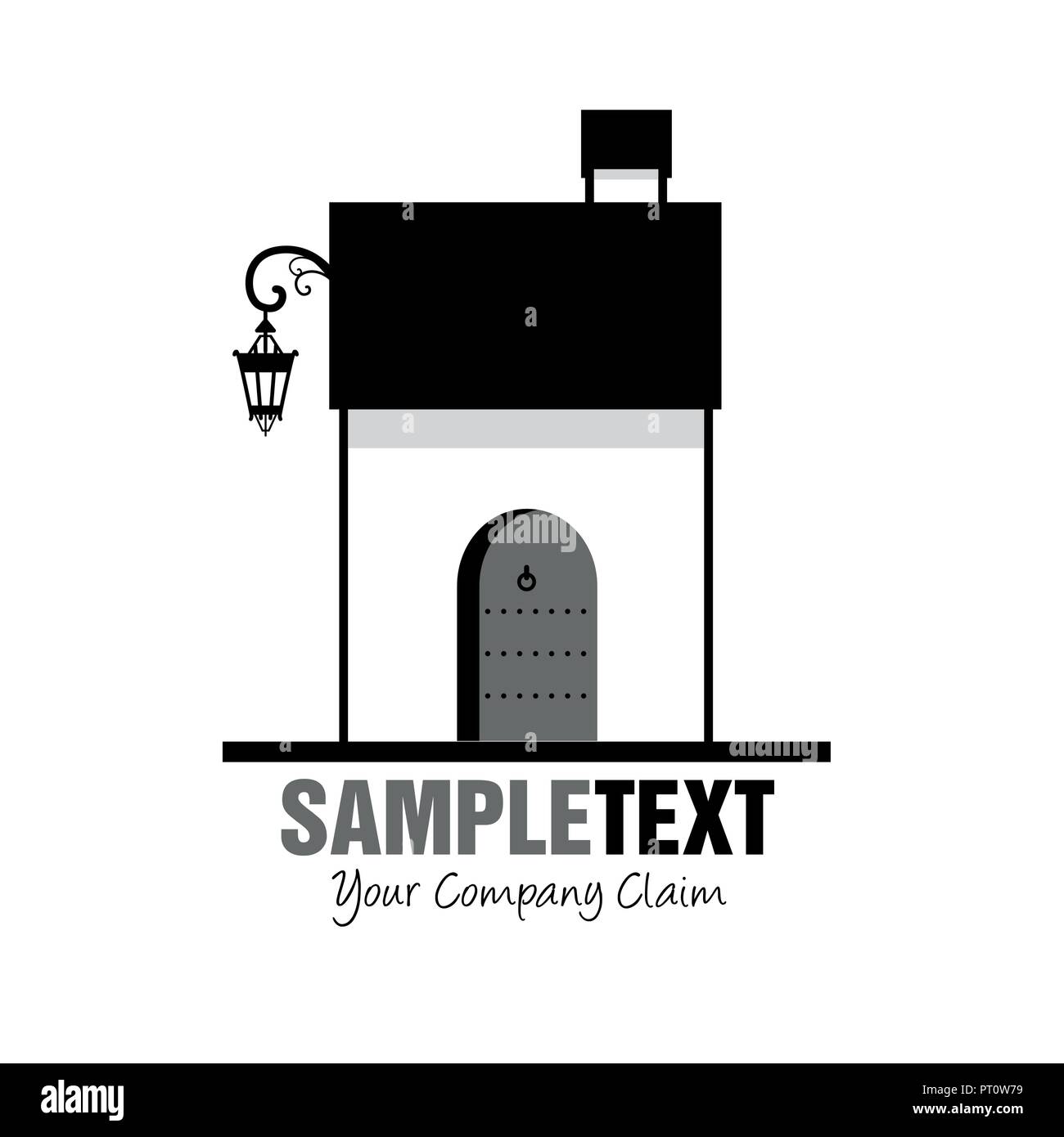 Haus im mediterranen Stil auf weißem Hintergrund. Ideal für Immobilien Stock Vektor