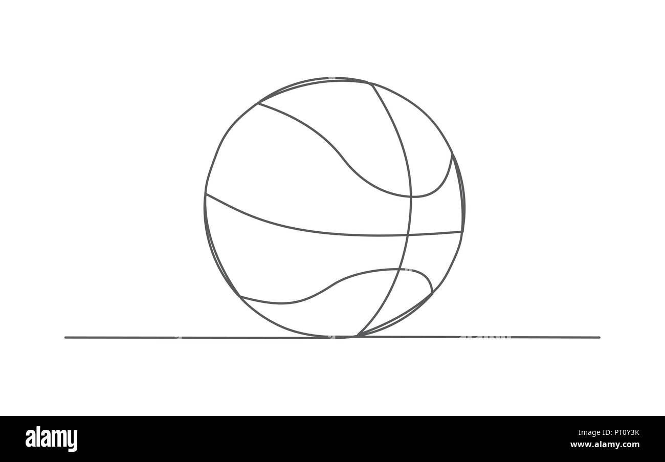 Basketball eine Linie zeichnen Stock Vektor