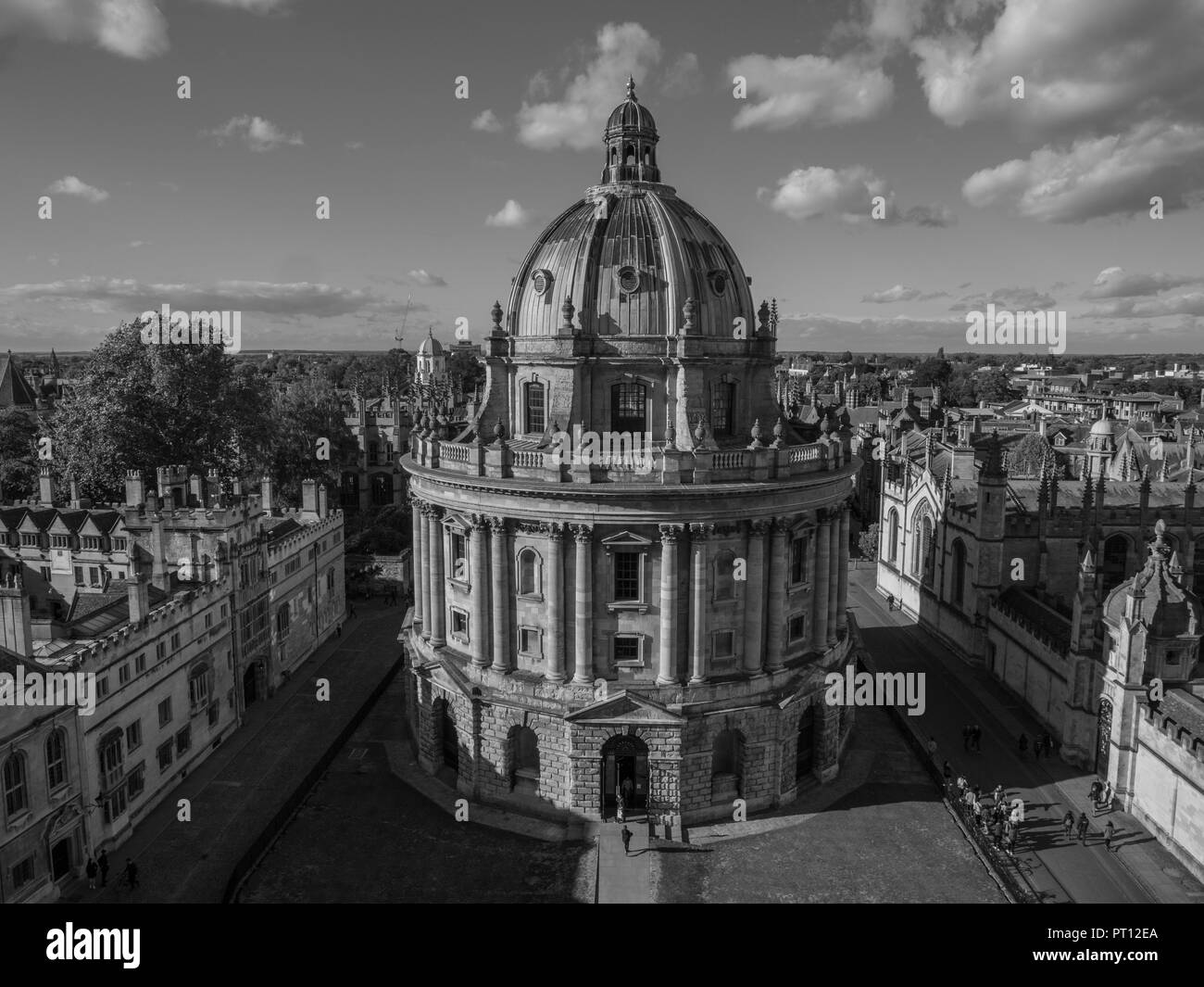 Schwarz-weiß Bild von Ikonischen Radcliffe Camera, Oxford University, Oxford, England, UK, GB. Stockfoto