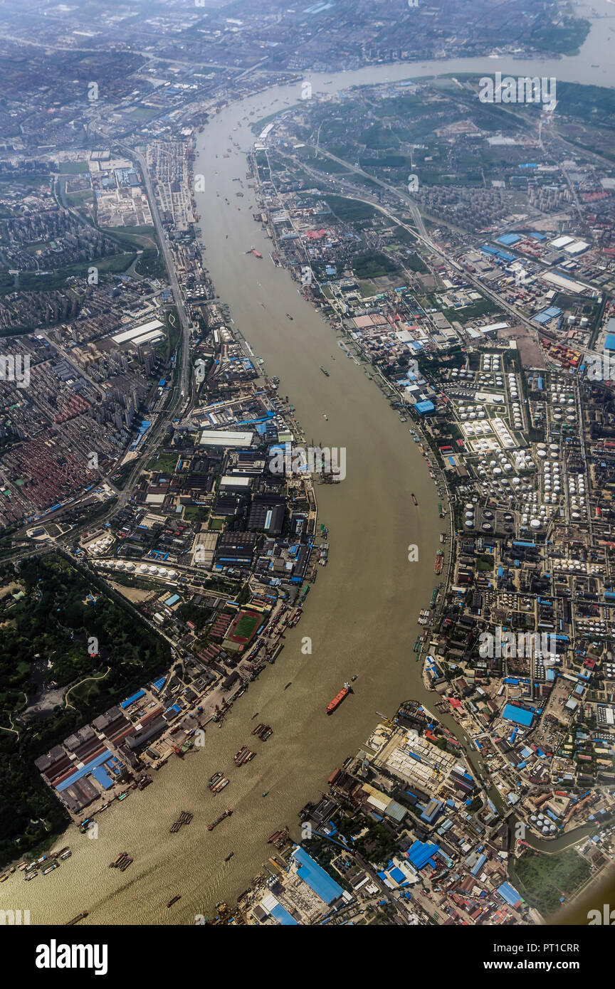 China, Shanghai, Luftaufnahme Stockfoto