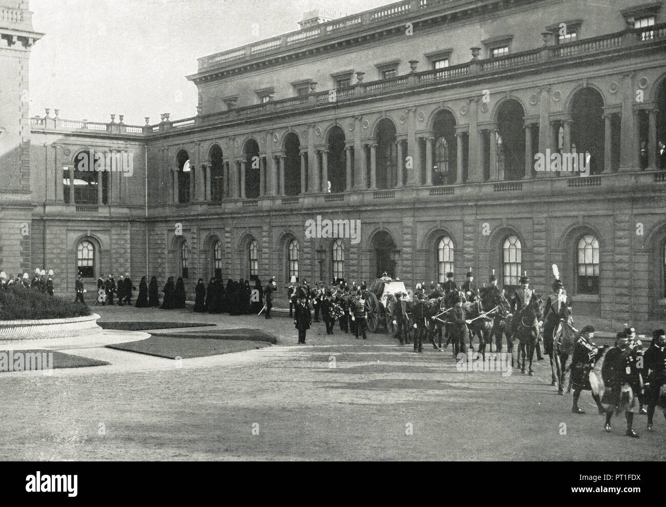 Von Queen Victoria Trauerzug verlassen Osborne House, 1. Februar 1901 Stockfoto