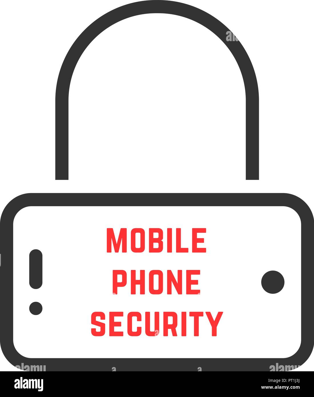 Schwarz Handy Symbol Sicherheit Stock Vektor