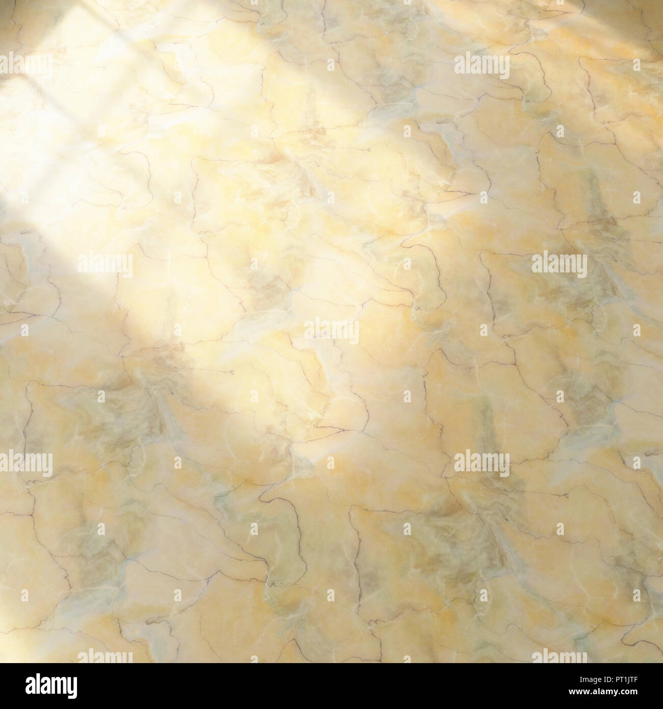 3D-Rendering, gelben Marmorboden mit Lichteffekten Stockfoto