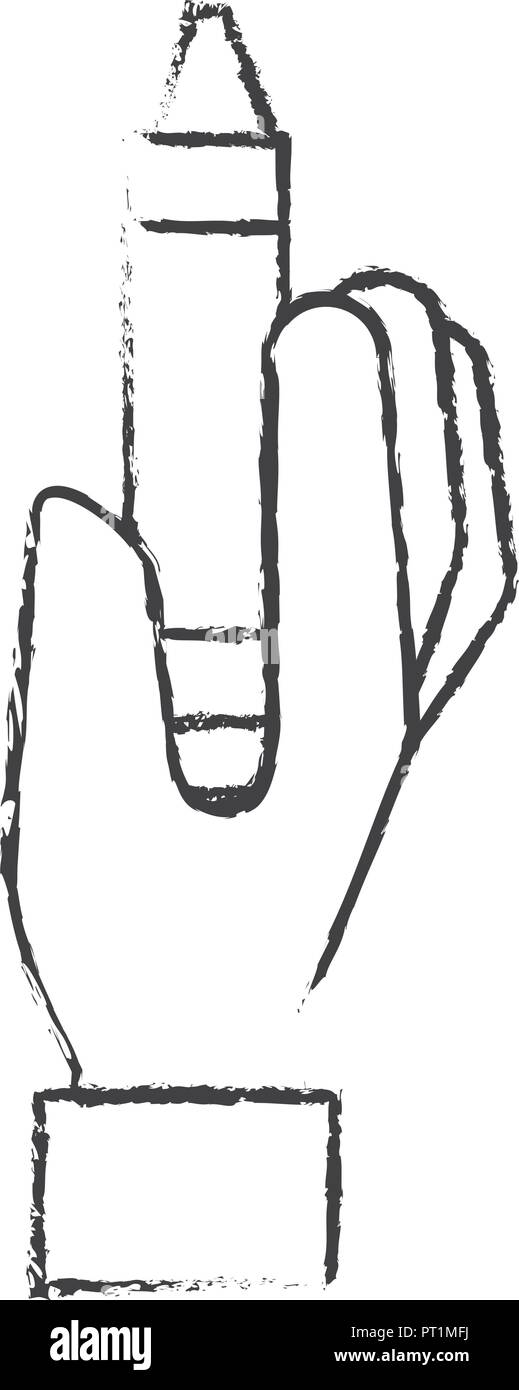 Hand crayon Pen Farbe Stock Vektor