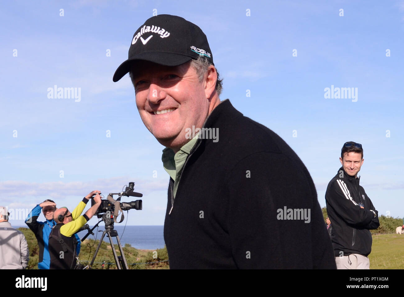 Kingsbarns, Schottland, Vereinigtes Königreich, 05, Oktober, 2018. Journalist, Schriftsteller und Rundfunksprecher Piers Morgan bei Kingsbarns Golf Links bei der Dunhill Links Championship. © Ken Jack/Alamy leben Nachrichten Stockfoto