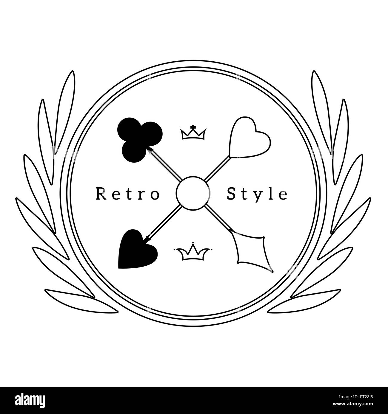 Logo style Retro skizziert. Poker Club. Vector Illustration Stock Vektor
