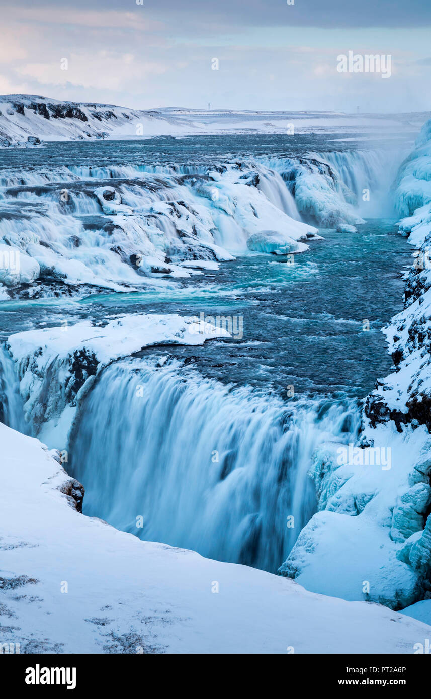 Gullfoss Wasserfall, Golden Circle, Haukaladur, Island Stockfoto