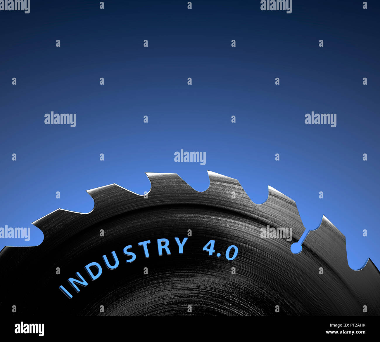 Industrie 4.0, Digitalisierung, Sägeblatt Stockfoto
