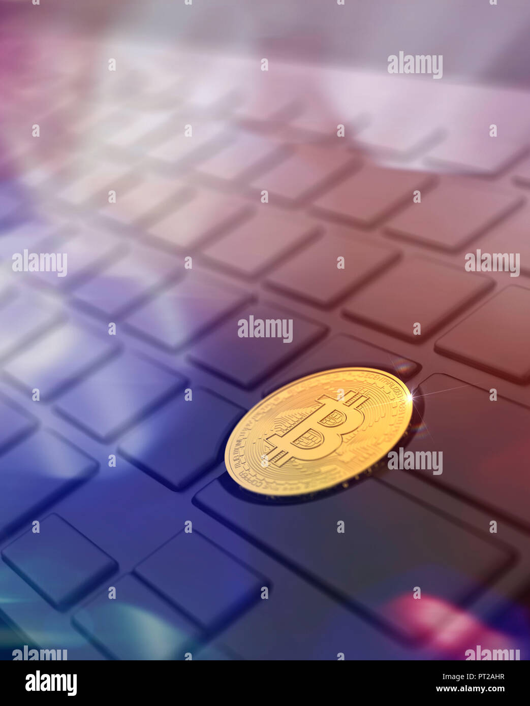 Bitcoin, cryptocurrency, e-banking Stockfoto