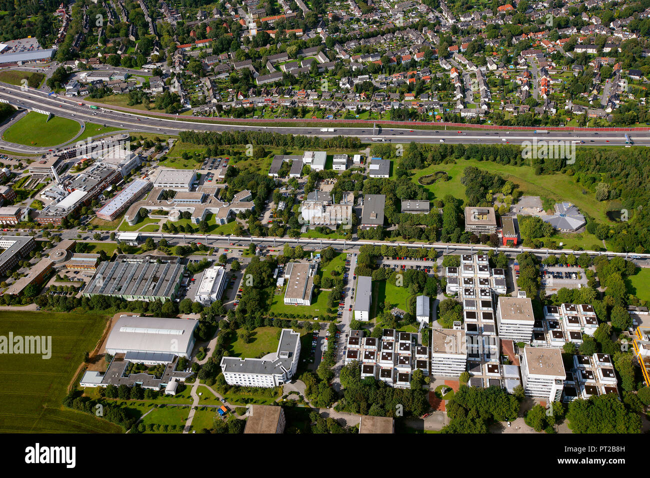 Luftaufnahme, Dortmund Technology Park, Universität Dortmund, Fraunhofer Institut, Dortmund, Ruhrgebiet, Nordrhein-Westfalen, Deutschland, Europa, Stockfoto