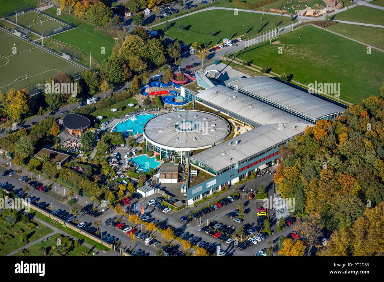 Maximare Hamm, Freizeitbad mit Außenbereich, Hamm, Ruhrgebiet, Nordrhein-Westfalen, Deutschland Stockfoto