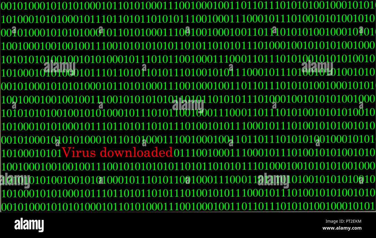 Symbolische Bild virus Alert, Cybercrime, Datenschutz Stockfoto
