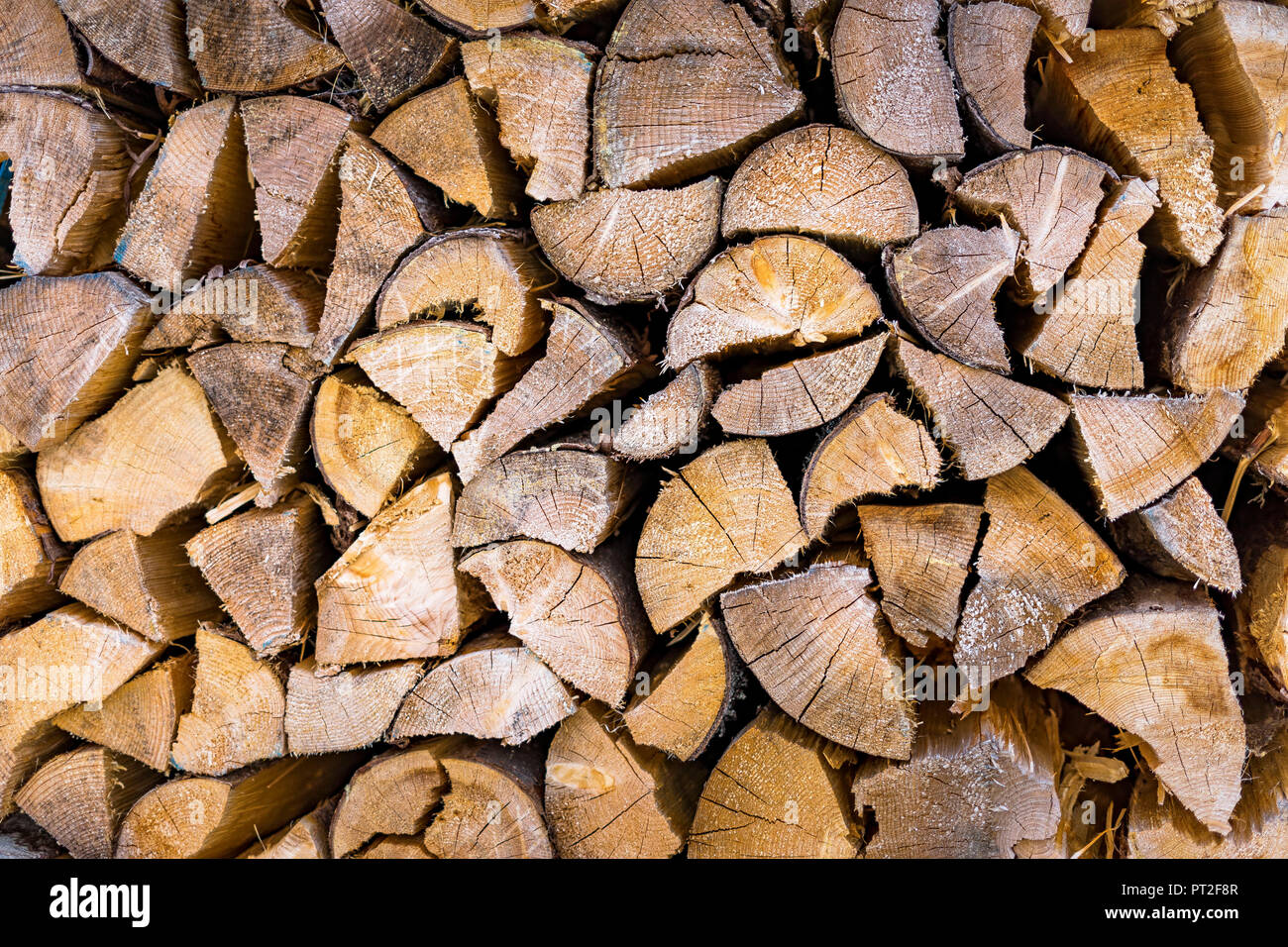 Detailansicht für einen Stapel von Holz Stockfoto