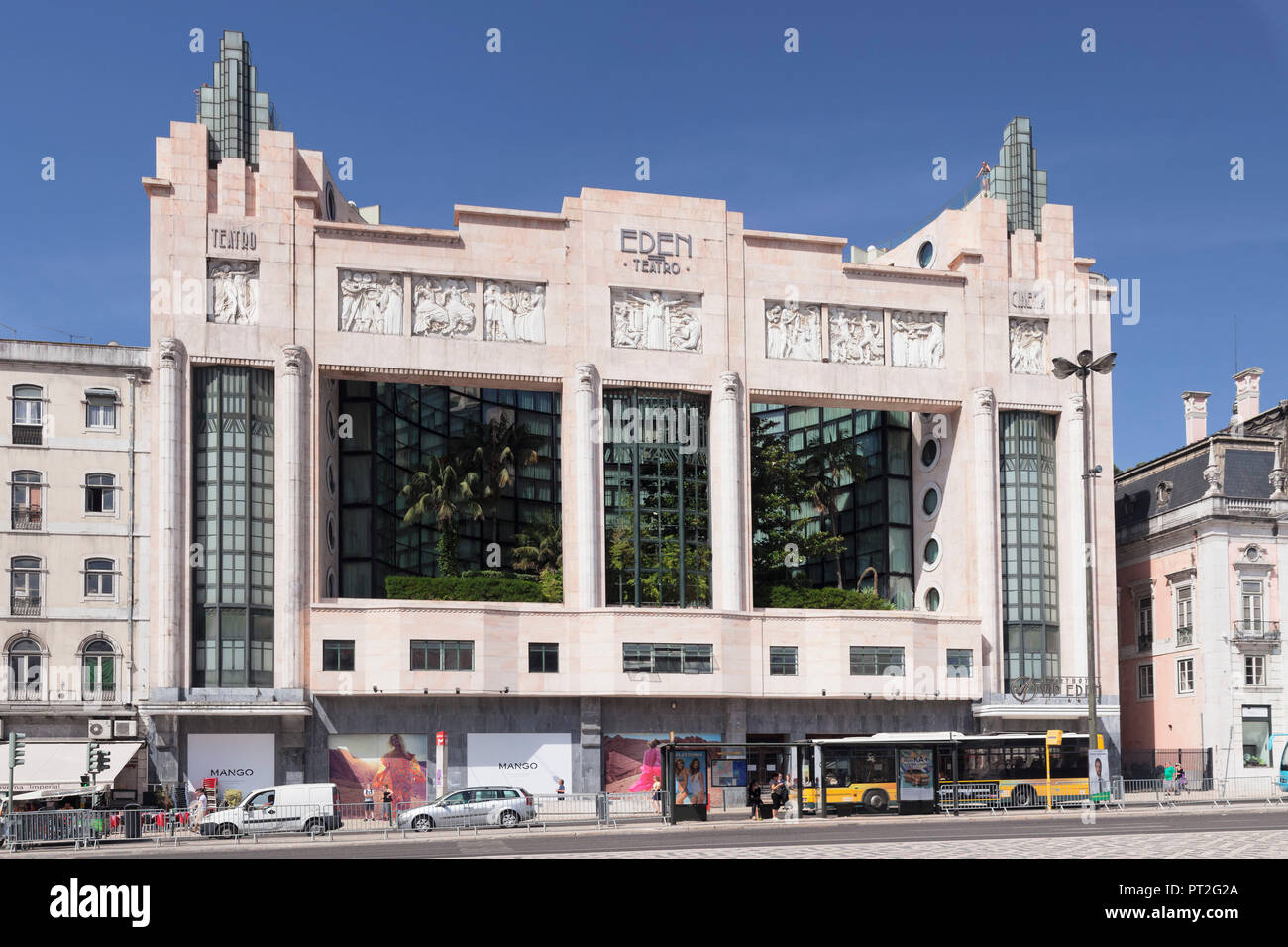 Art déco-Eden Theater, Jugendstil, Praca dos Restauradores, der Avenida da Liberdade, Lissabon, Portugal Stockfoto