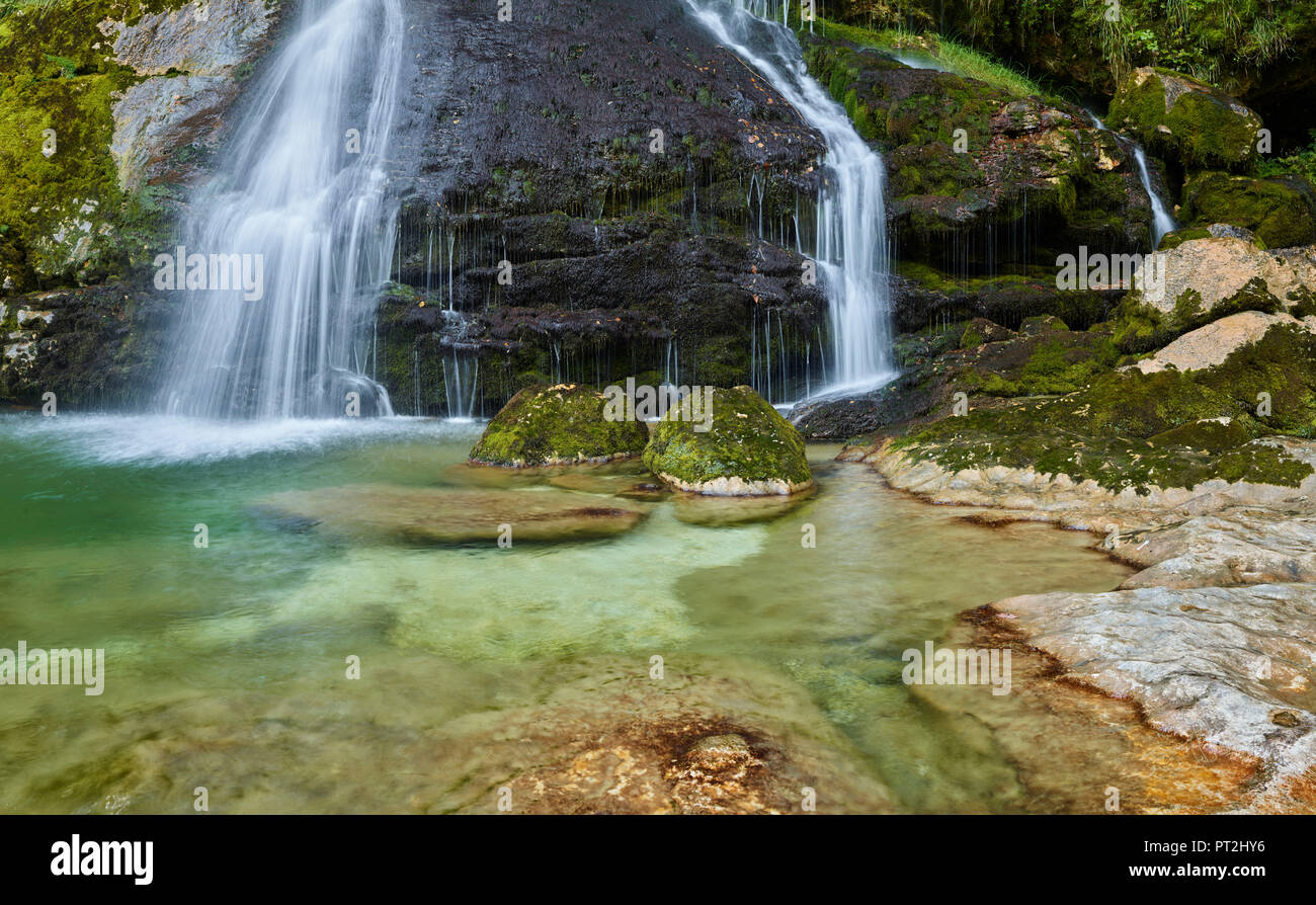 Slap Virje, Bovec, Soca Tal, Slowenien Stockfoto