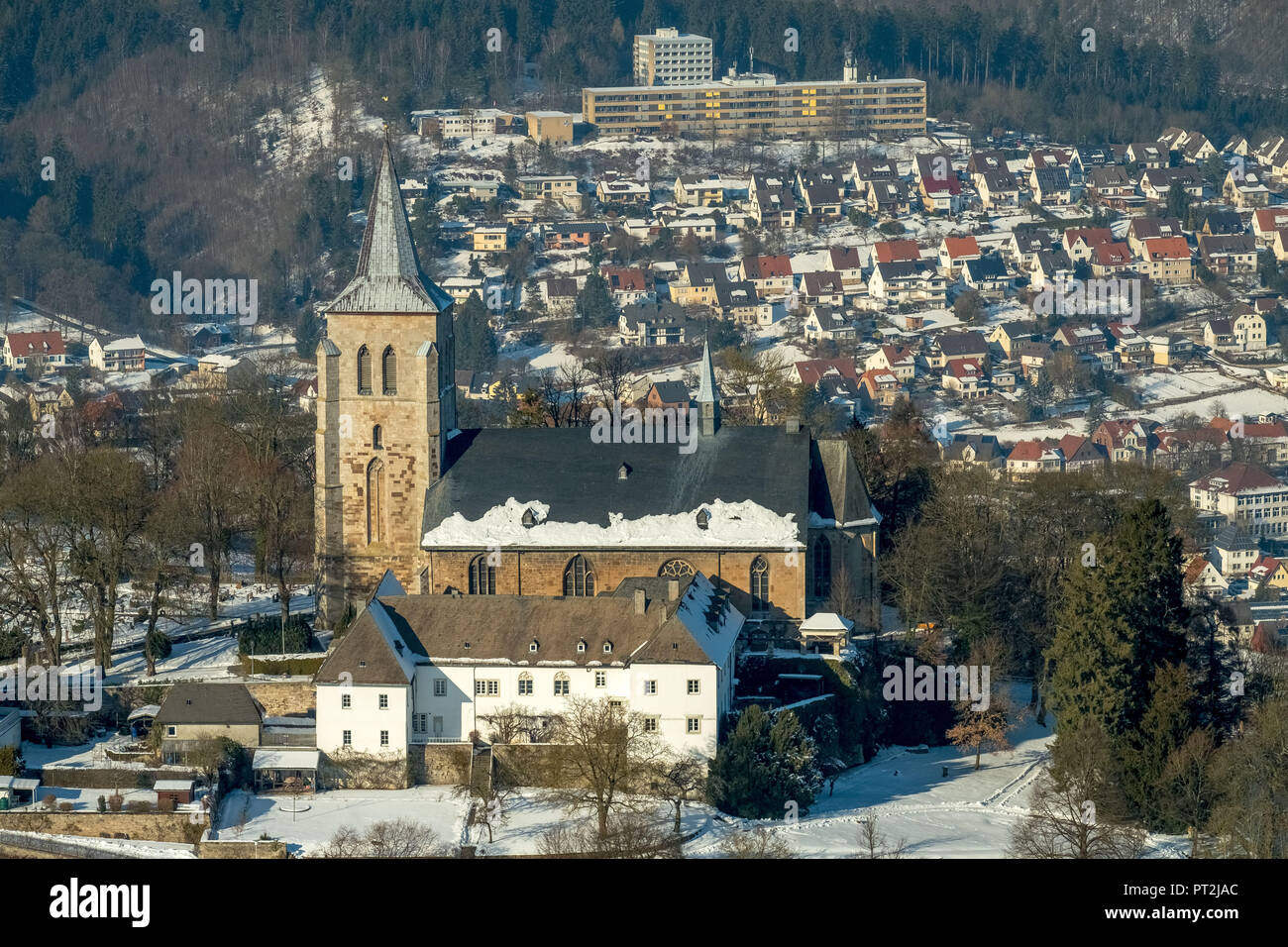Abteikirche St. Petrus und Paulus, Obermarsberg, Eresberg, Marsberg, Sauerland, Nordrhein-Westfalen, Deutschland Stockfoto