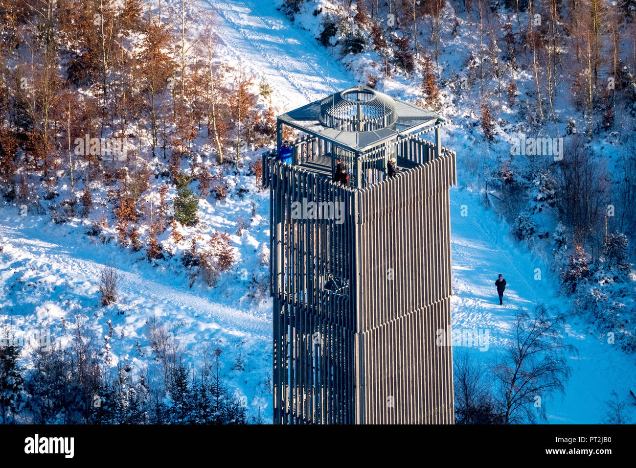 Aussichtsturm am Möhnesee, Winterwetter, Sauerland Stockfoto