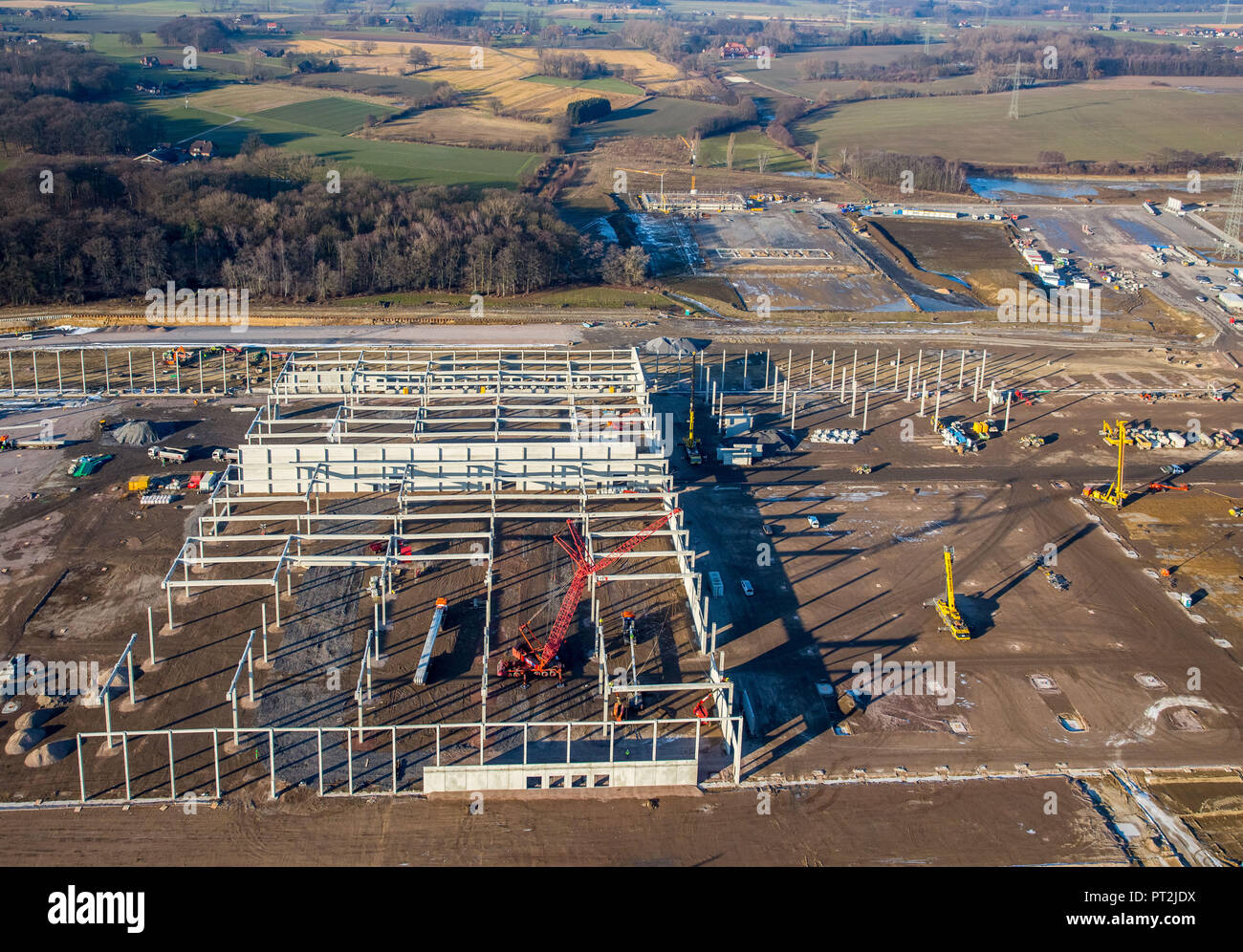 Baustelle Amazon Logistikzentrum Ruhrgebiet, Werne, Ruhrgebiet,  Nordrhein-Westfalen, Deutschland Stockfotografie - Alamy