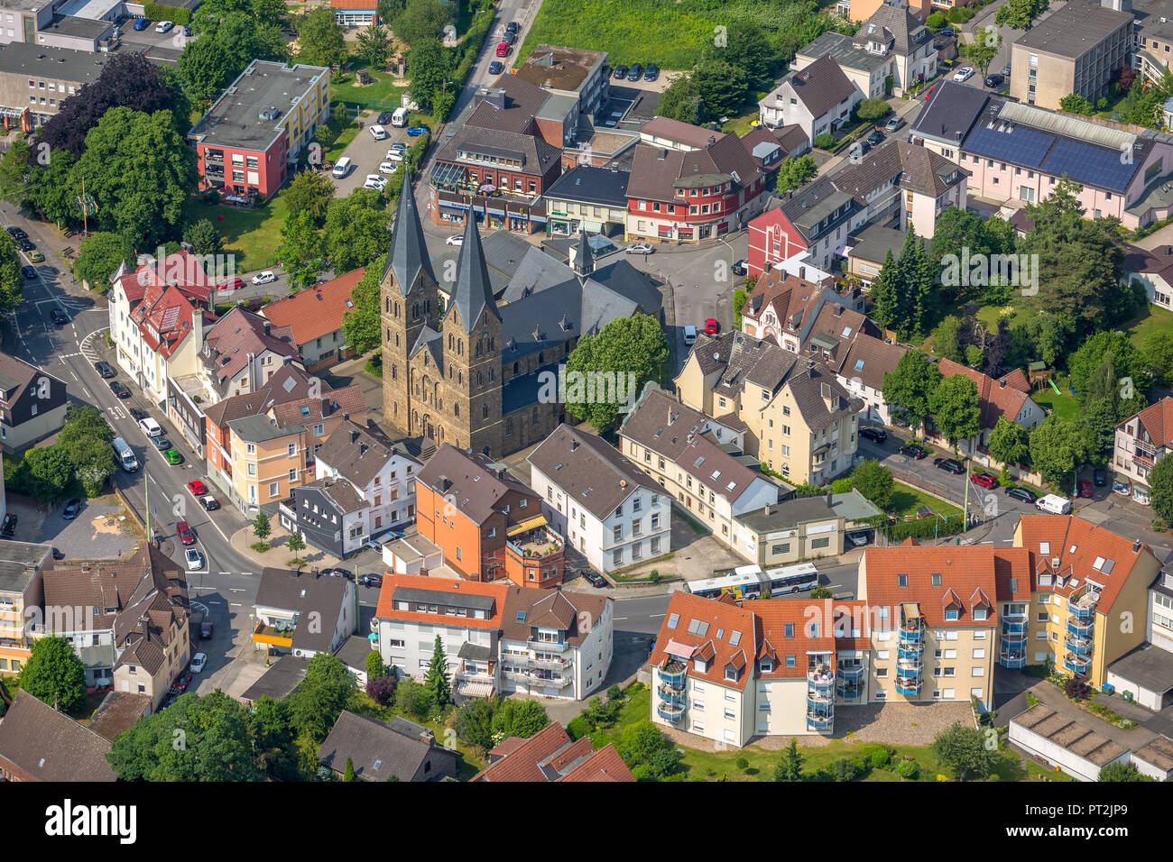 Fikkers Church Square, Alt-Boele, Bavaria, Hagen-Boele, Hagen, Ruhrgebiet, Nordrhein-Westfalen, Deutschland Stockfoto