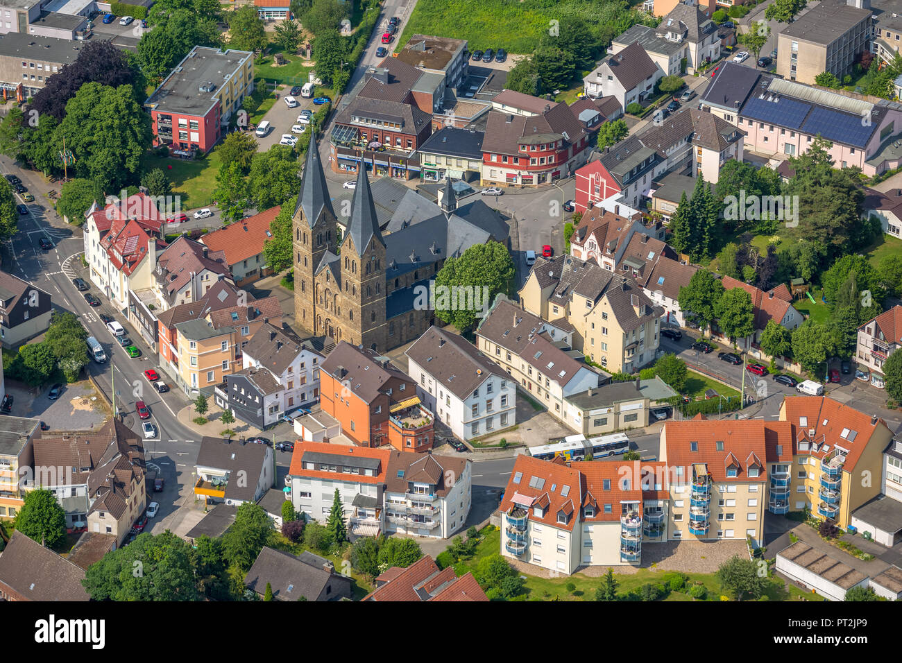 Fikkers Church Square, Alt-Boele, Bavaria, Hagen-Boele, Hagen, Ruhrgebiet, Nordrhein-Westfalen, Deutschland Stockfoto