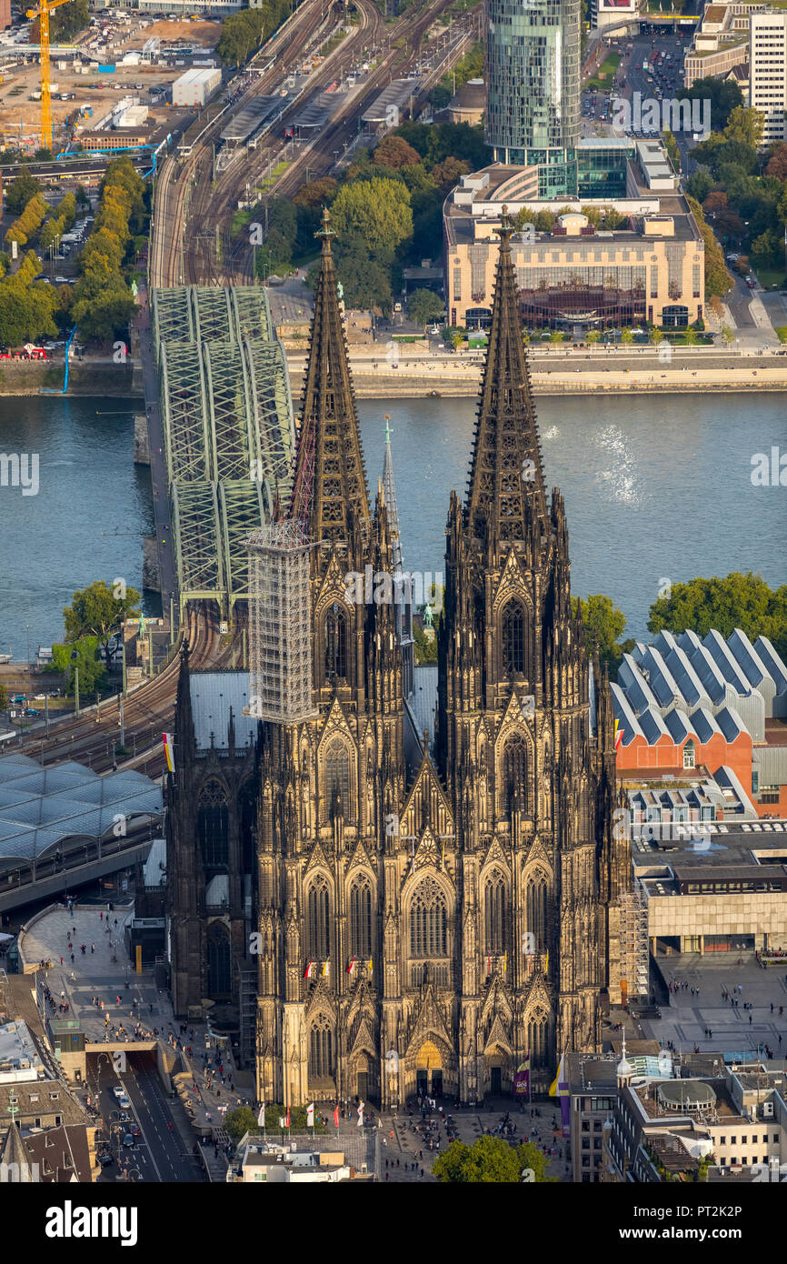 Der Kölner Dom, Cologne-Mitte, Domplatte, neben dem Römisch-Germanischen Museum, Köln, Rheinland, Nordrhein-Westfalen, Deutschland Stockfoto