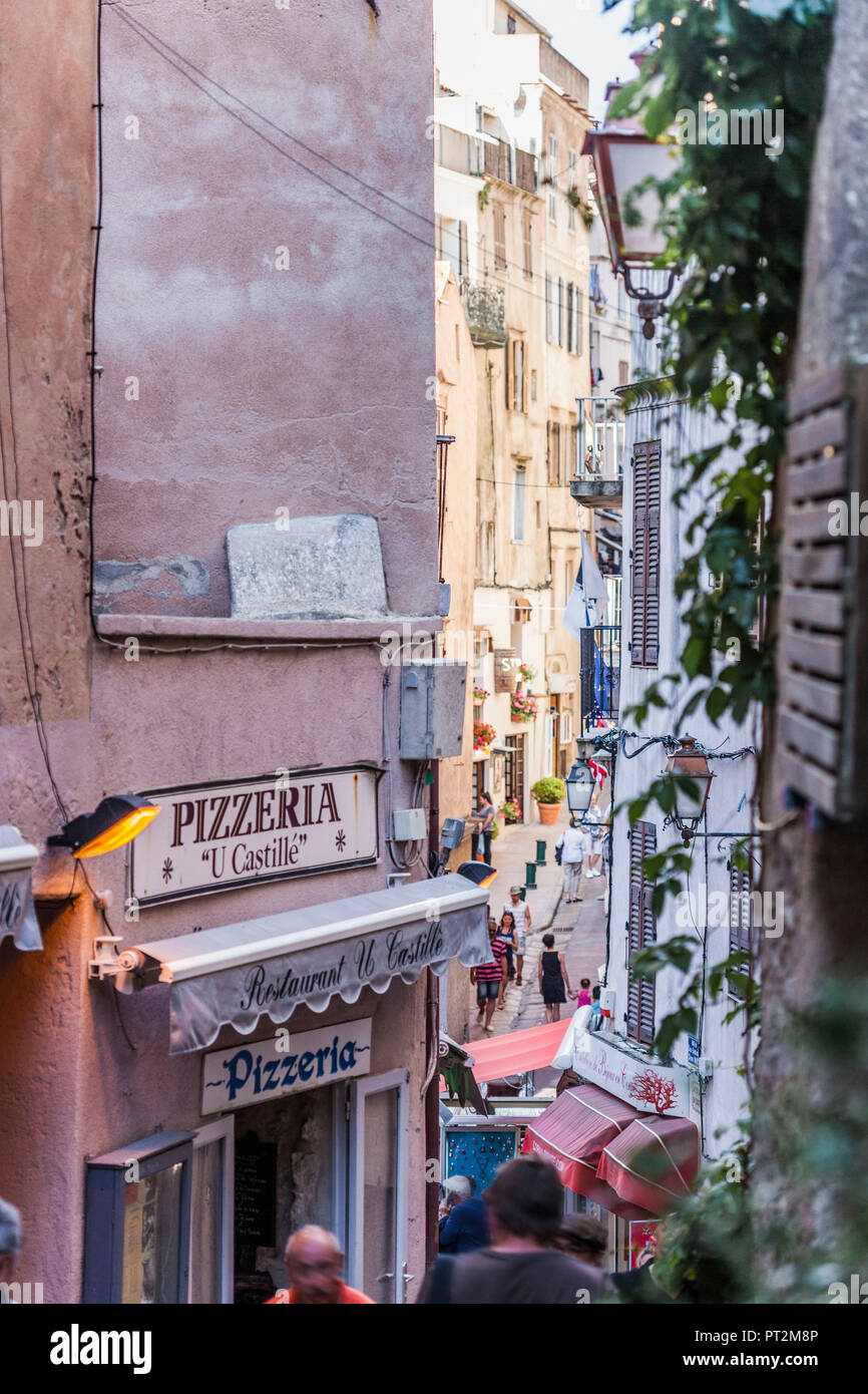 Altstadt gasse in Bonifacio auf Korsika Stockfoto