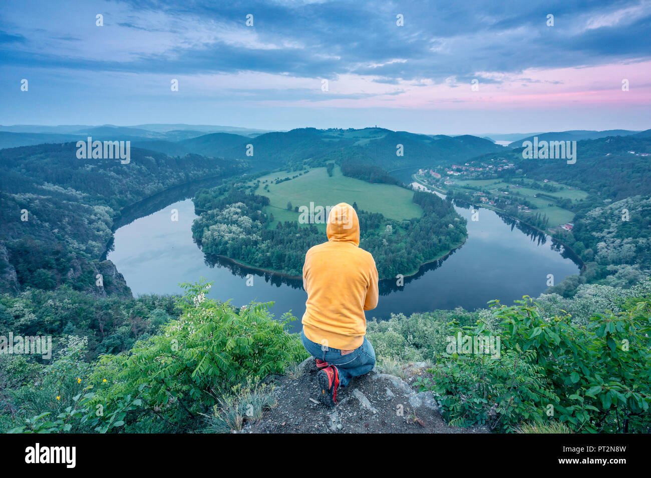 Solenicka Podkova, der Tschechischen Horseshoe Bend auf der Moldau, Solenice, Südböhmen, Tschechische Republik Stockfoto