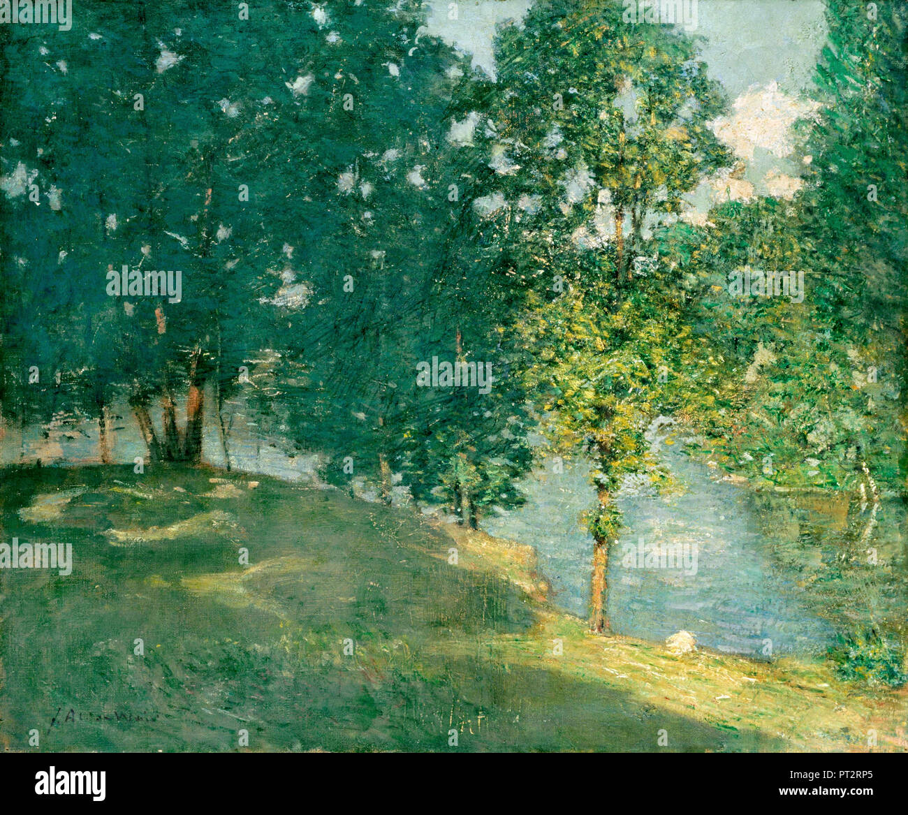 J. Alden Weir, Nachmittag durch den Teich, ca. 1908 Öl auf Leinwand, der Phillips Collection, Washington, D.C., USA. Stockfoto