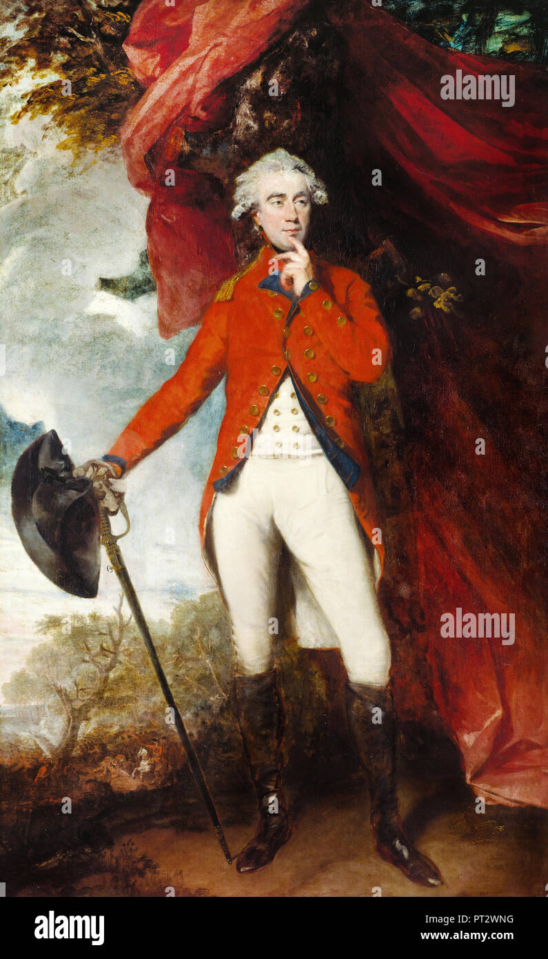 Joshua Reynolds, Francis Rawdon-Hastings 1754-1826, Zweite Graf von Moira und ersten Marquis von Hastings 1789-1790 Öl auf Leinwand, Royal Collection des Vereinigten Königreichs. Stockfoto