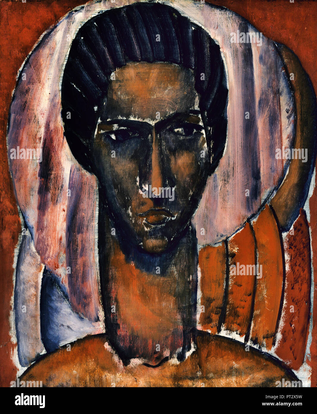 Morris Kantor, Selbstbildnis 1918 Öl auf Leinen, Smithsonian American Art Museum, Washington, D.C., USA. Stockfoto