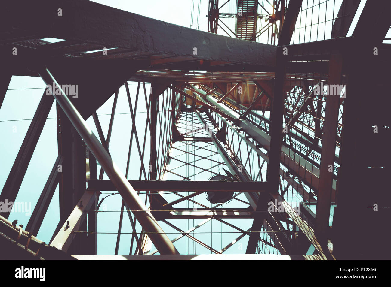 Die Transporter Bridge in der Nähe von Bilbao, Antenne transfer Brücke, Weltkulturerbe der UNESCO, Stockfoto