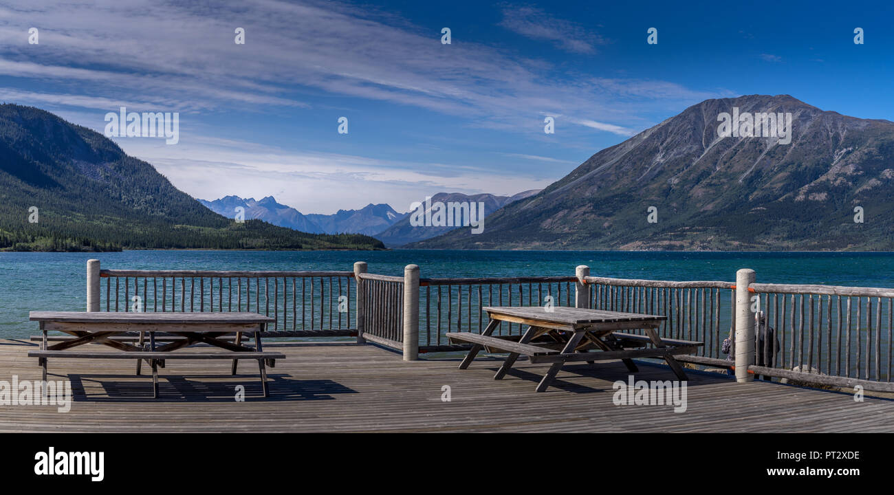 Roadside Picnic Area in wunderschöner Lage an der Carcross, Yukon, Kanada Stockfoto