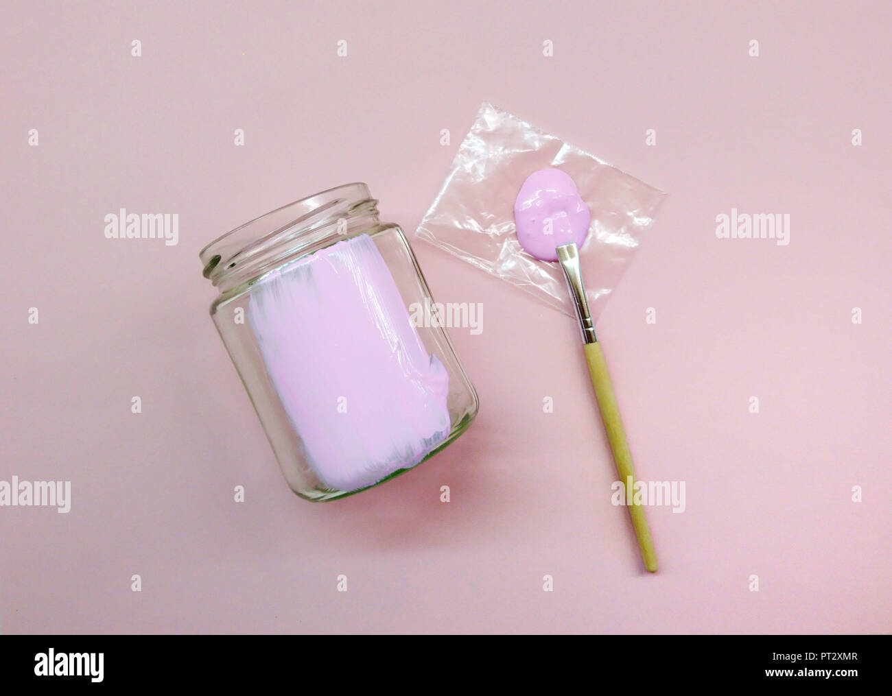 Heimwerker, Basteln, Bleistifthalter, Einhorn Stockfoto