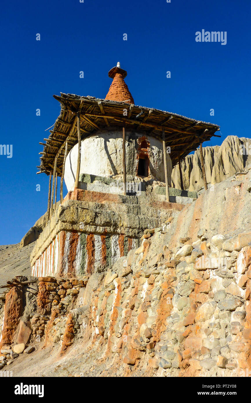 Nepal, Himalaya, Mustang, Annapurna Circuit, Oberer Mustang Trek, Kali Gandaki, Tangye, Chorten, Stockfoto