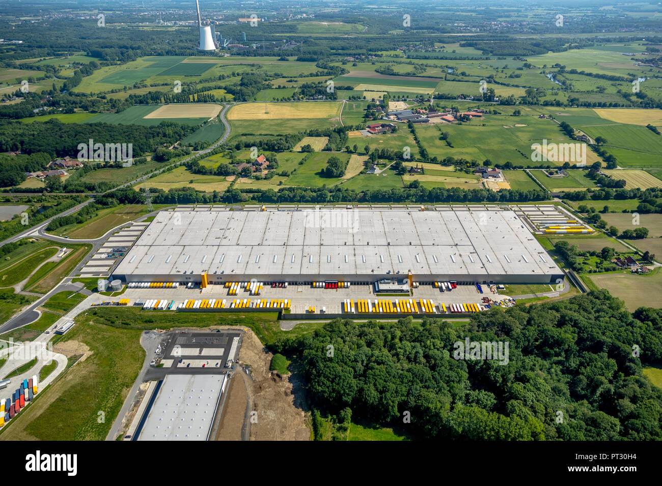 Luftbild, Amazon Logistikzentrum Werne, Ruhrgebiet, Nordrhein-Westfalen, Deutschland Stockfoto
