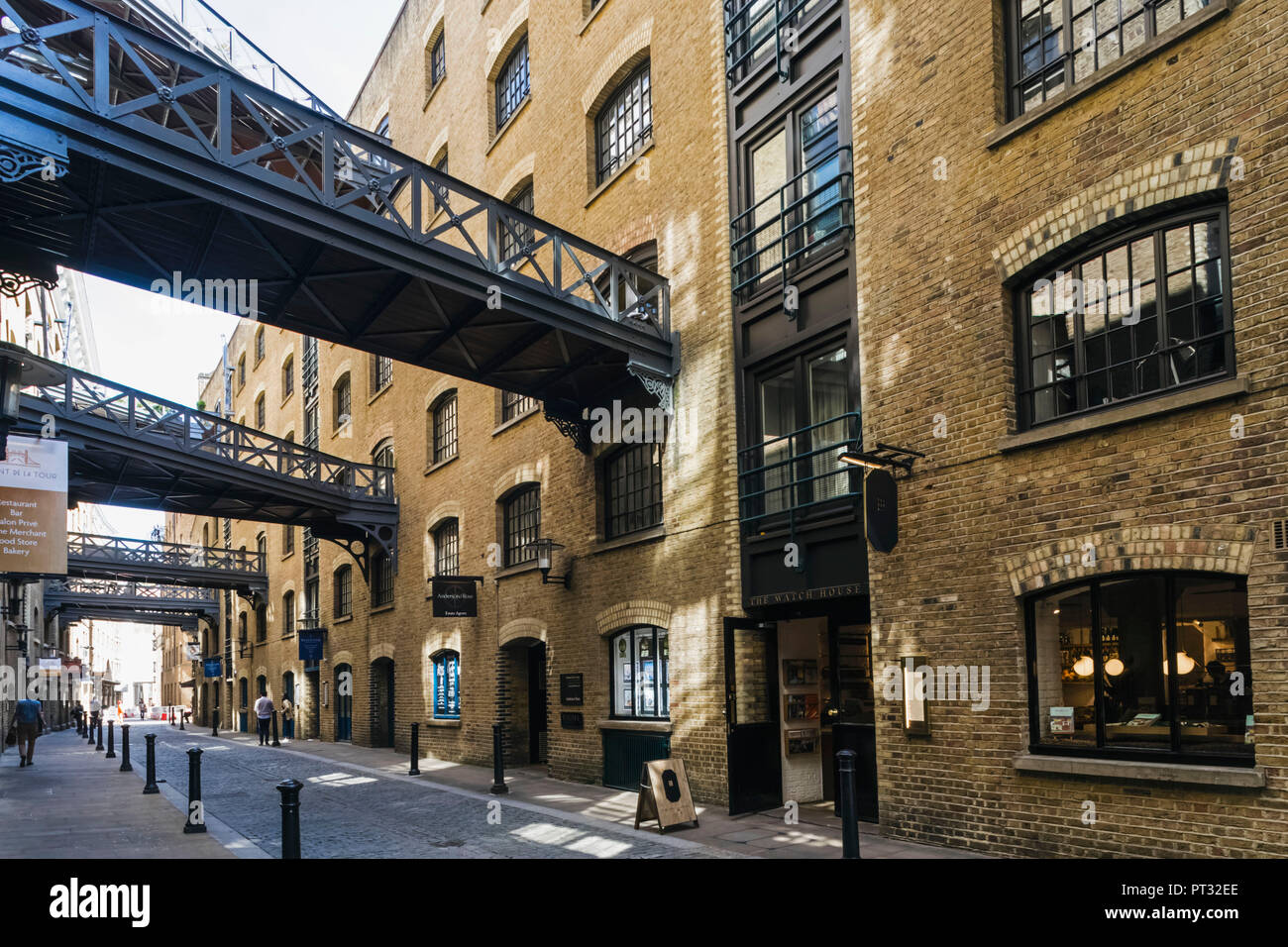 England, London, Southwark, Shad Thames, umgebauten Lagerhallen Stockfoto
