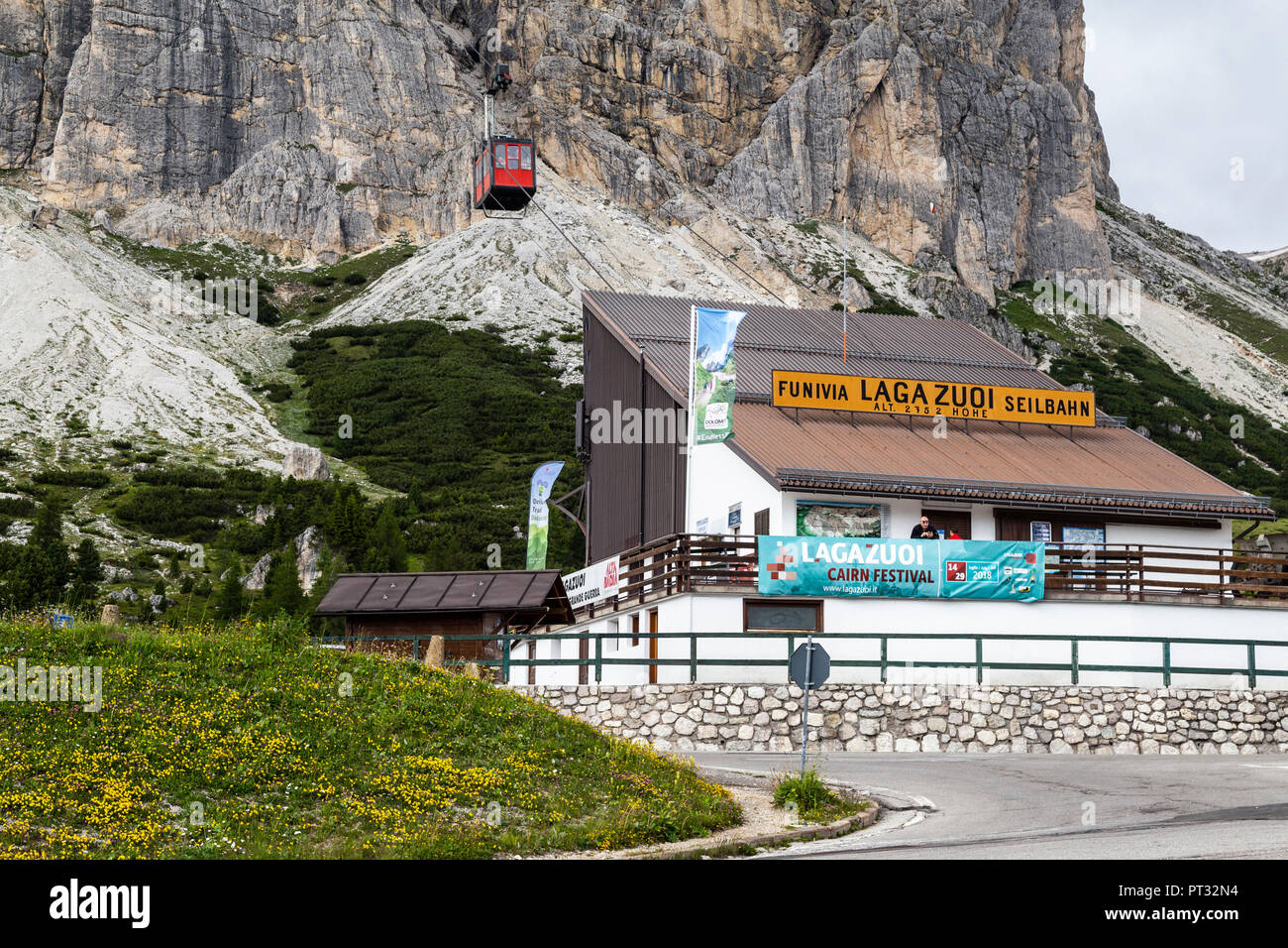 Europa, Italien, Alpen, Dolomiten, Berge, Passo Falzarego Stockfoto