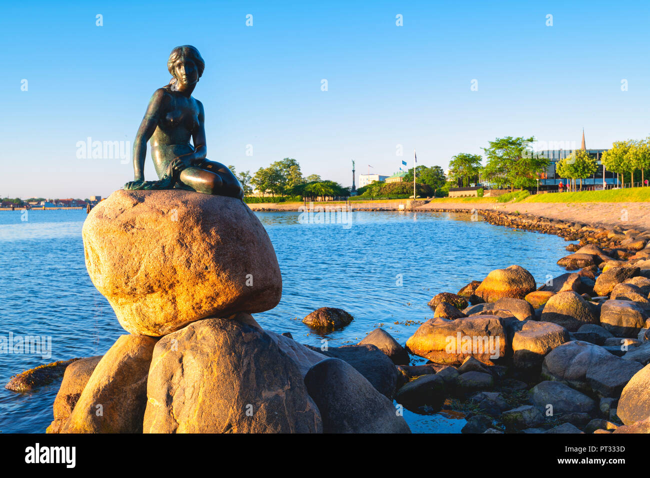 Die kleine Meerjungfrau, Kopenhagen, Hovedstaden, Dänemark, Nordeuropa, Stockfoto