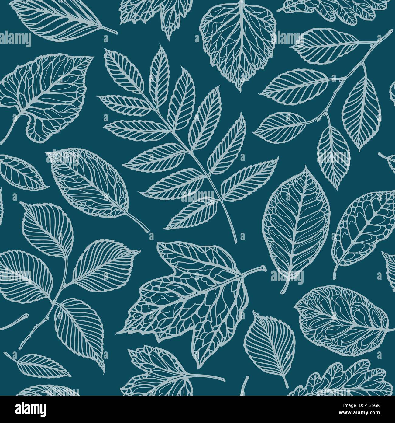 Nahtlose floralen Muster. Natur, Blätter Kulisse. Dekorativer Hintergrund Vector Illustration Stock Vektor