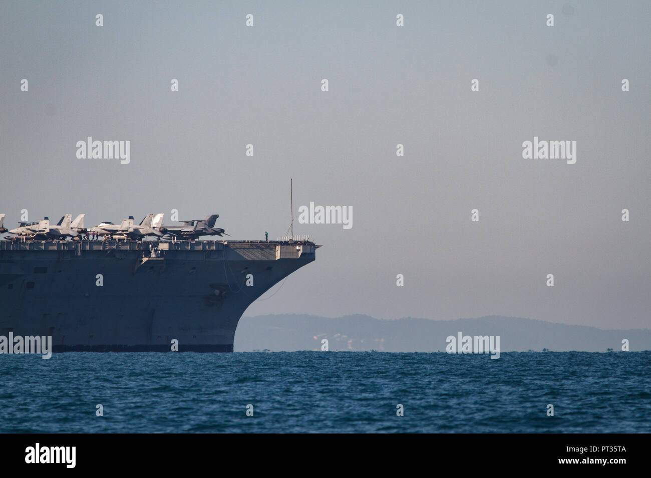 USS Ronald Reagan in die Moreton Bay Stockfoto