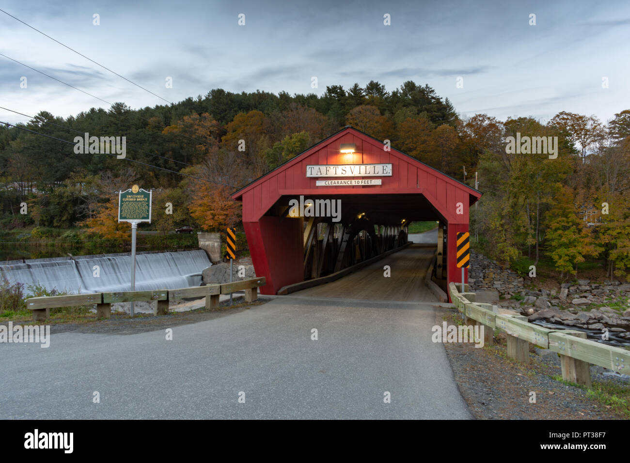 Taftsville Brücke in Woodstock, Vermont Stockfoto