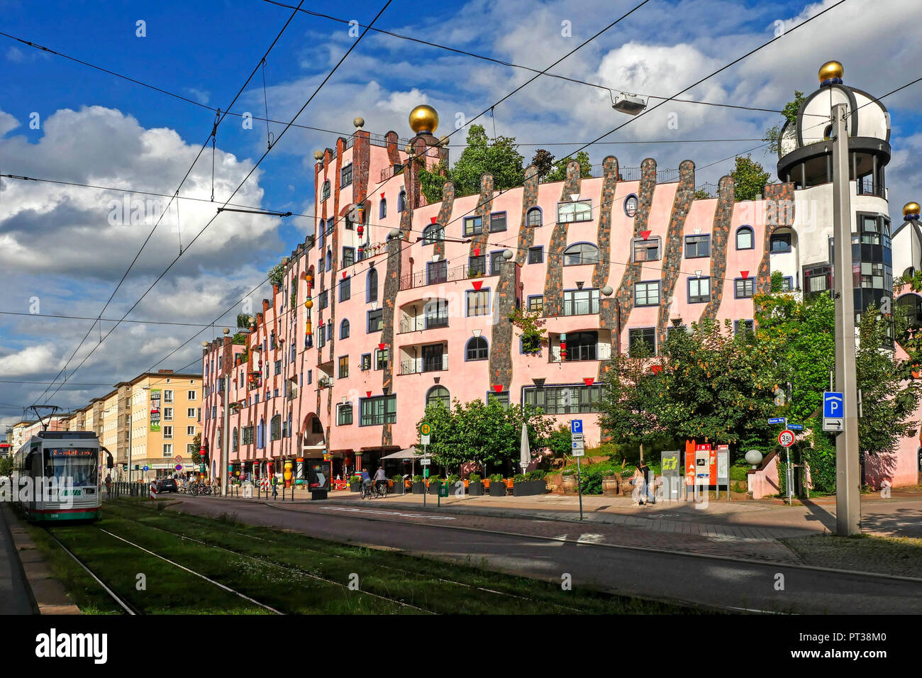 Das hundertwasserhaus "grüne Zitadelle", breiter Weg, Magdeburg, Sachsen-Anhalt, Deutschland Stockfoto