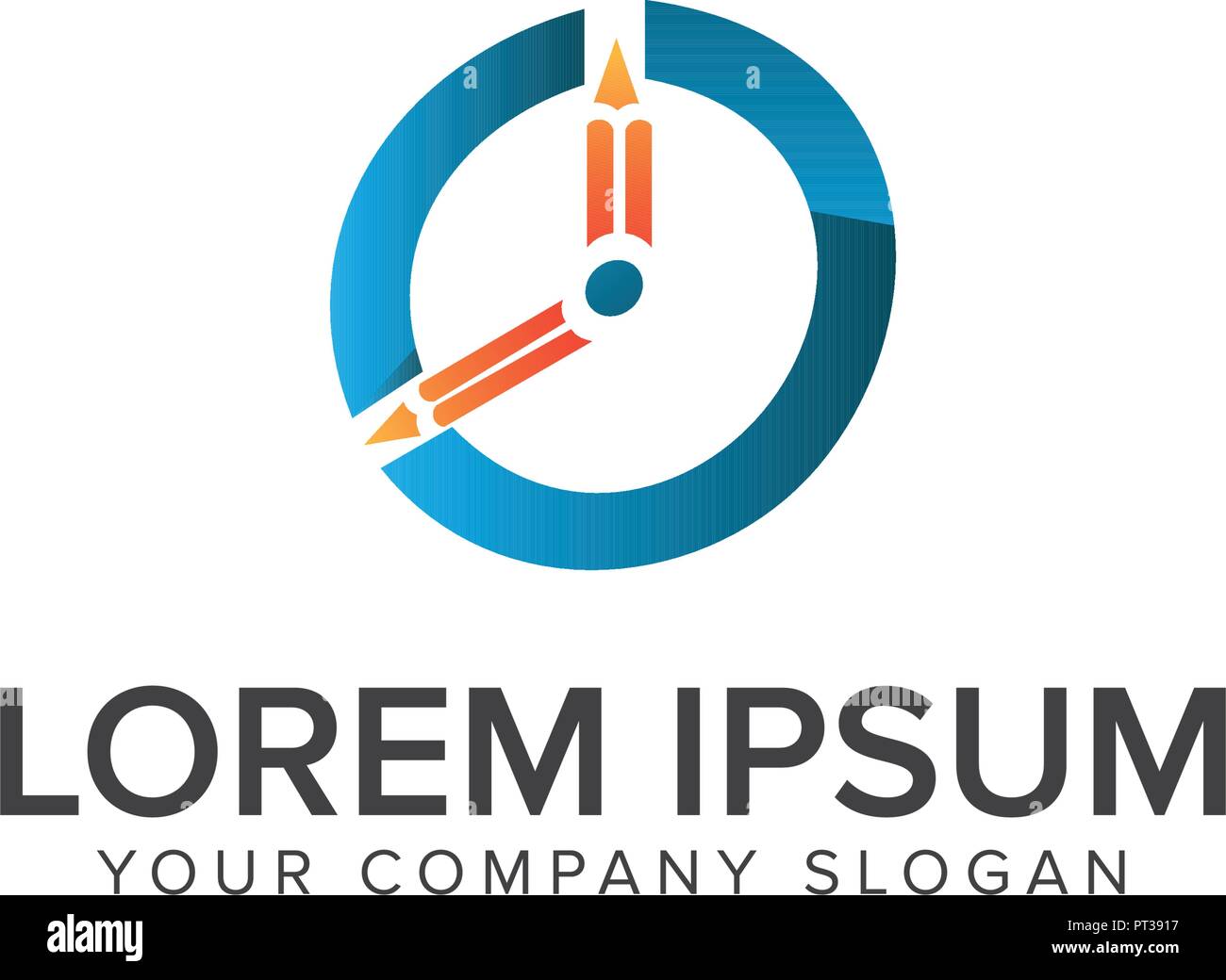Uhr Bildung Logo Design Konzept Vorlage Stock Vektor
