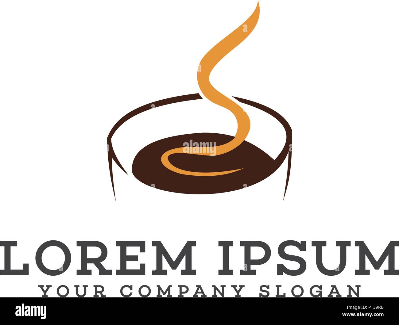 Heißer Kaffee Logo Design Konzept Vorlage Stock Vektor